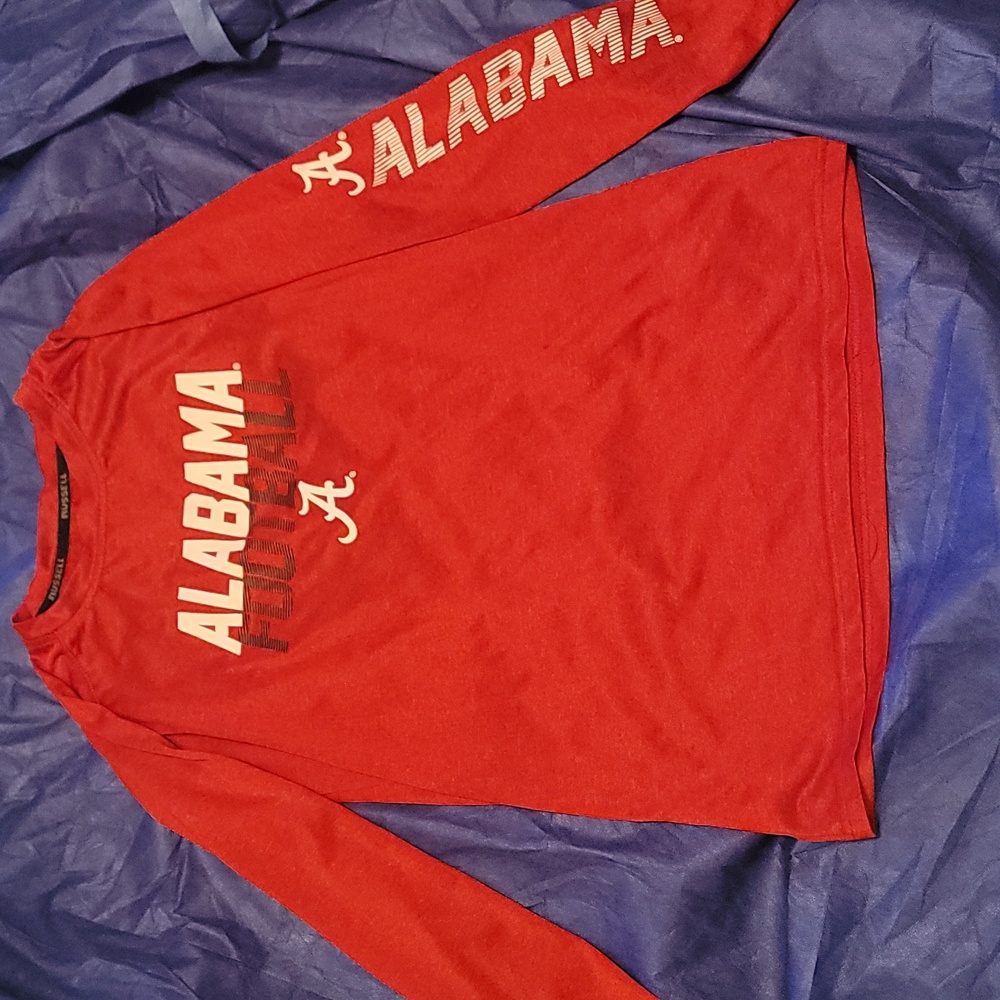 Alabama Russell Quick-Dry Long Sleeve Shirt Crimson Red Kid's XL 14-16